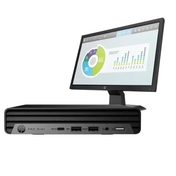 HP Pro Mini 400 G9 PC Core i7 14th Gen – 8GB RAM, 512GB SSD with 22-Inch Monitor