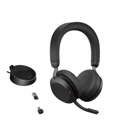 Jabra Evolve2 75 Stereo Headset with Link380a USB-A (MS Version) – Black | No Deskstand
