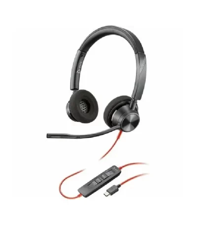 Poly Blackwire 3225 Stereo USB-C Headset + 3.5mm Plug + USB-C/A Adapter (Bulk)